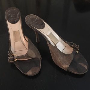 Christian Dior Camo Leather print heels 38 1/2